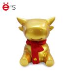 ODM Golden Plastic Cow Piggy Bank EN71 ASTM F963 certification for sale
