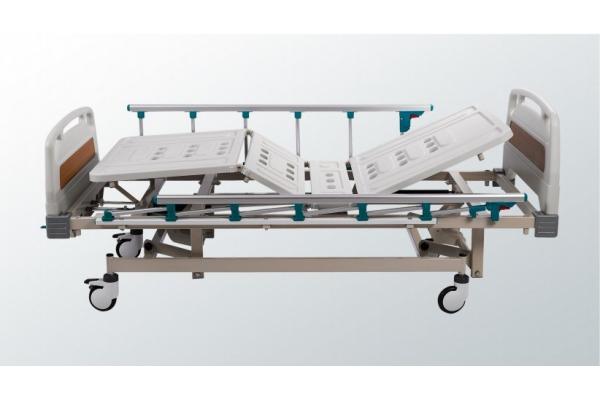 Three Function 3 Crank Manual Hospital Bed Detachable Easy Cleaning