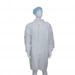 Factory Use Dust Proof Disposable Lab Coats 25 - 55g/m2 With Snaps Closure for sale