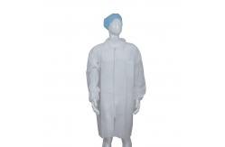 China PP / SMS / MP / Tyvek Anti Dust Disposable Lab Coat Snaps / Velcros / Zip Closure supplier