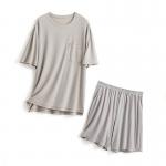 Silk XXL Mens Sleepwear Knitted 114cm Chest Blue Night Suit Loungewear Summer