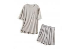 China Silk XXL Mens Sleepwear Knitted 114cm Chest Blue Night Suit Loungewear Summer supplier
