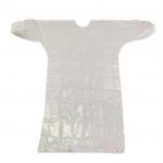 78x144cm White Elastic Cuffs Disposable PE Plastic Work Gown Oil Proof No Reuse for sale