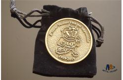 China Iron Custom Challenge Coins Antique Gold Crown And Animal Coins With Velvet Pouch supplier