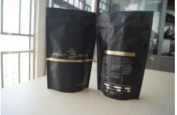 China Matt Black Tea Bags Packaging Stand Up with Degassing Valve supplier