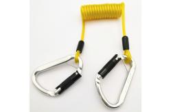 China Professional Adjustable Retractable Safety Plastic Coated Spring Steel Coiled Tool Lanyard supplier
