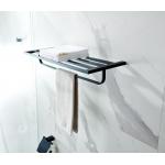 Wall Mounted Bathroom Towel Shelf Stainless Steel Bath Towel Rack Matte Black for sale
