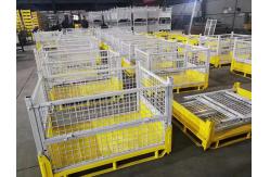 China Electrostatic Spraying Foldable Wire Mesh Pallet Cage For Warehouse Storage supplier