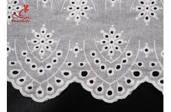 China 120Cm White Cotton Eyelet Chicken Voile Embroidery Lace Eyelet Fabrics supplier