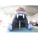 Outdoor Sport Entrance Inflatable Tiger Head Tunnel Advertising Mascot Inflatable Tiger Helmet Tunnel for sale