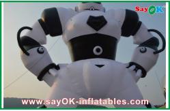 China White / Black Inflatable Cartoon Characters , Oxford Cloth Inflatable Robot supplier