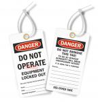 Danger Safety Tag Plastic Tag Polyester Rectangle Waterproof Plastic Warning Tag for sale