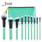 Neo Mint Face And Eye Makeup Brush Set With Bag Antibacterial for sale