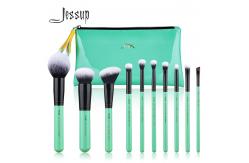China Neo Mint Face And Eye Makeup Brush Set With Bag Antibacterial supplier