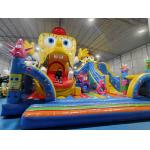 Automatic Move Inflatable Bounce House With Slide SpongeBob SquarePants Inflatable Fun City