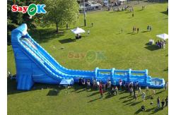 China 100ft Long Inflatable Water Slide Park Large Commercial Inflatable Water Slide With Pool supplier