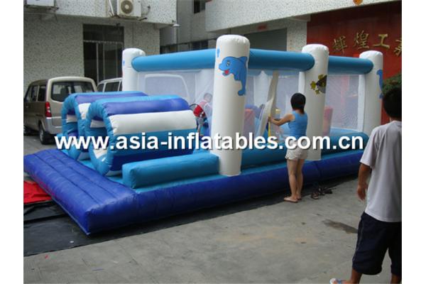 Inflatable Obstacle Challenges Course Combo With Bouncey Castle