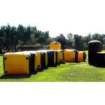 Weave String Structure Inflatable Paint Bunker Trampoline Combo for sale