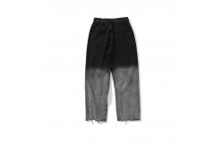 China OEM MOQ 100pcs Black Ripped Jeans Fashion Men's Loose Pants Denim Manufacturer supplier