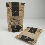 With Clear Window Front Bags With Zip lock Tear Notch Mylar Top High Quality Food Grade Stand Up Kraft Paper Pouches Bag for sale