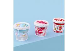 China 900ml 32oz PP Plastic Beverage Chocolate Spread Sauces Pack Buckets with Cover Handle supplier