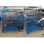 Three Side Powder Coated Warehouse Storage Racks Folding Pallet Logistic Trolley for sale
