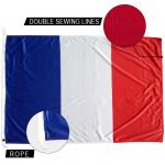 3x5' France National Flag Knitted Polyester Rope and loops Customized indoor outdoor for sale