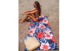 China Sublimated Polyester Microfiber Double Sided Sand Free Beach Towel Custom Logo supplier