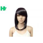 Synthetic Heat Resistant Wigs / Long Bob Wigs With Side Bangs for sale