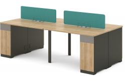 China 2.4M / 2.8M Table Partition Divider Wooden With Four Seats supplier