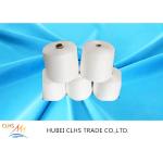 Raw White / Dyed Poly Spun Yarn , 100 Spun Polyester Yarn For Sewing Thread for sale