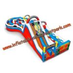 Colorful Round Combo Obstacle Course Bounce House For Rental for sale