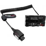 Alvin's Cables NP F550 Dummy Battery to Alvins Smart D-tap Coiled Power Cable for Sony NP-F550, NP-F570, NP-F970, SmallHD 702, Atomos Ninja Shinobi Camera Monitors for sale