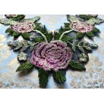 Multicolor 3D Beautiful Flower Embroidered Applique Patches For Garment / Home Textile for sale