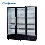 Supermarket Glass Door Cooler Showcase , 	220V 50HZ Three Door Upright Cooler for sale