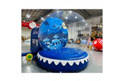 China 3m Christmas Advertising Inflatable Snow Globe Photo Booth With Jumping Bouncing Tunnel supplier