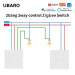2 Gang 2 Way Dual Dimmer Switch Zigbee TuYa Switch Voice APP Touch Control for sale