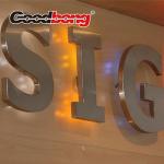 Wall mounted Brushed metal Backlit LED letter sign for sale
