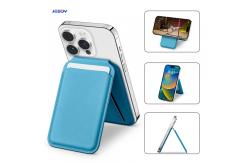 China PU Leather MagSafe Wallet Stand Customizable With Embossed Or UV Print Logo supplier