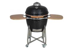 China Charcoal Nylon Wheels 22 Inch Kamado Grill Bamboo Shelves And Handle supplier