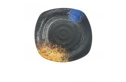 China Black Galaxy Pattern Melamine Soup Plate OEM All Season supplier