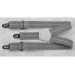 Old Silver Buckle Dress Shirt Suspenders , Grey / Off - White Mens Clothing Suspenders for sale