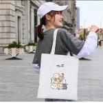 Customized Zipper Canvas Grocery Bags With 1 Pocket & Stationery Storage for sale