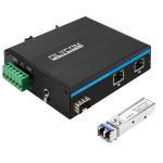 20KM 2 Port Industrial Fiber Switch Gigabit Network SFP Fiber Unmanaged CE IP40 for sale
