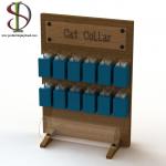 Wood 30cm X 20cm X 41cm Point Of Purchase Display Stand Cat Collar With Hooks for sale