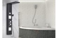 China Dual Handle Control Bath Shower Panels Black Painting Appearance ROVATE supplier