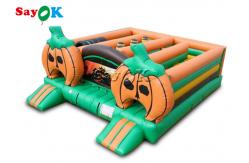 China Commercial Pumpkin Theme Halloween Inflatable Maze Obstacle Course Inflatable Games For Kids supplier