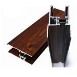Brown Rectangle Wood Finish Aluminum Profiles For Construction for sale