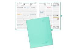 China Leatherette Paper Custom Academic Planner Large Writing Space Green supplier