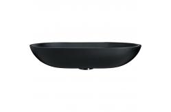 China Black Oval Shaped Vessel Sink Bathroom Anti Rust Finish supplier